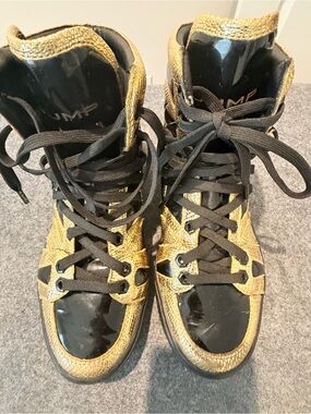 Jump Black and Gold High-Top Sneakers